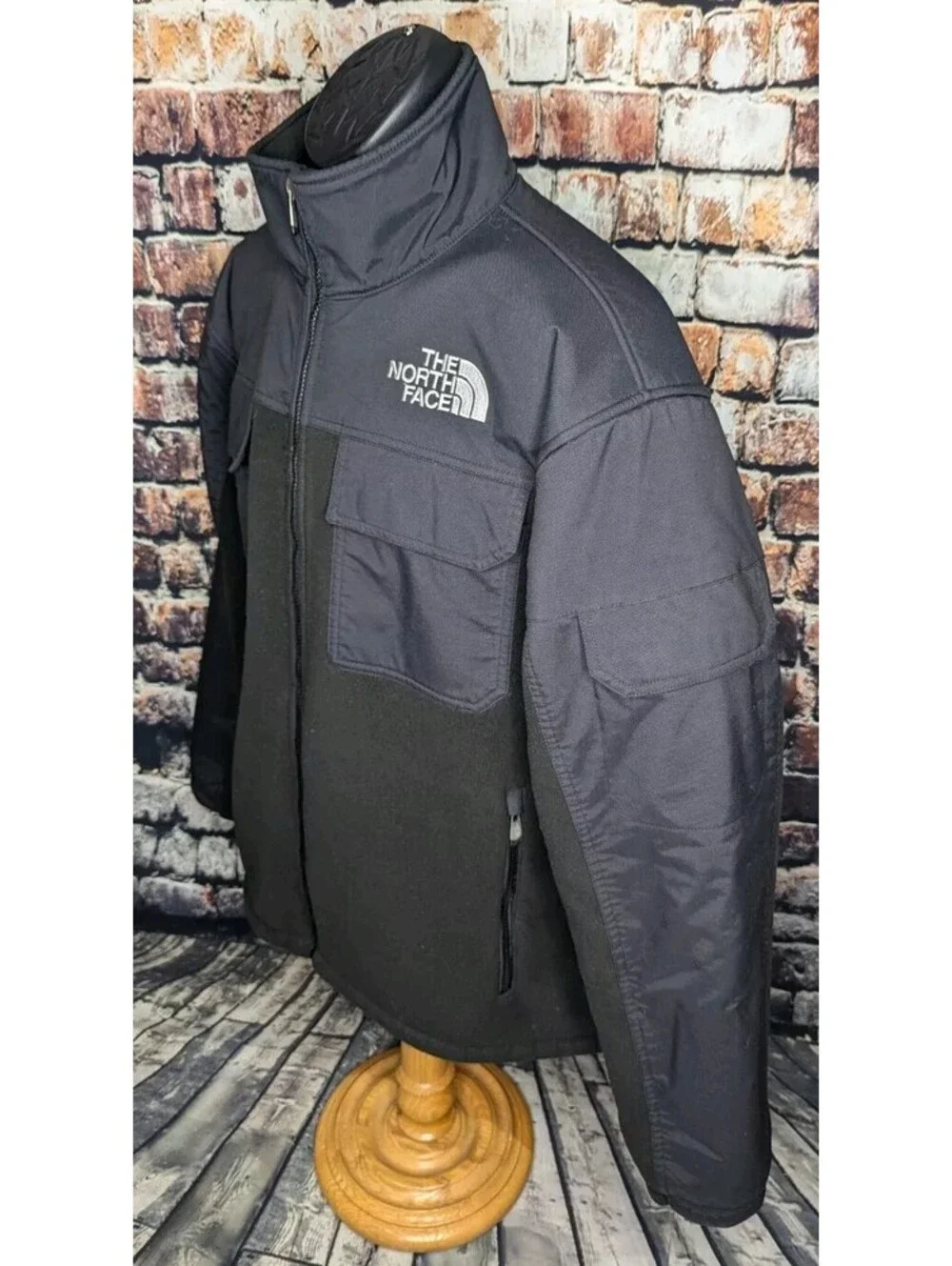 The North Face Salinas Thick Heavyweight Fleece Jacket Black Mens Large Denali